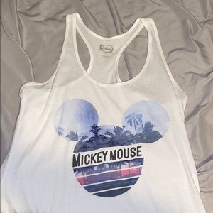 white shirt with mickey mouse design